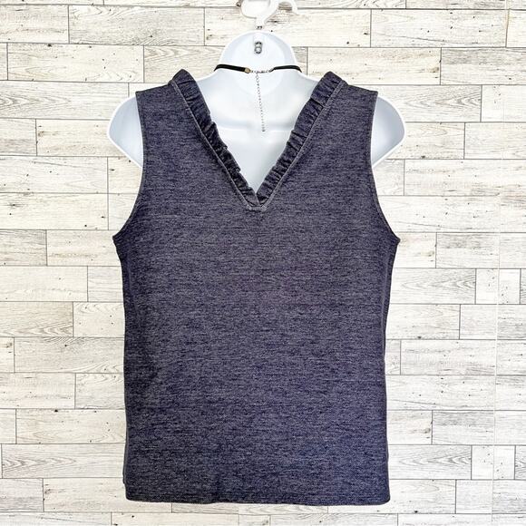 GAP Dark Blue Denim Sleeveless V-Back Top, S, NWT! - Picture 7 of 9